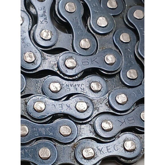 VINTAGE KEC (Japan) BMX CHAIN 80's OLD SCHOOL - K.E.C. Ver. 7.D Black 104 LINKS - Picture 11 of 11